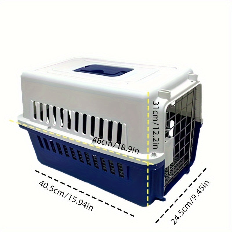 1pc Portable Hard-Sided Cat Carrier Aviation Box - Buckle Closure, Suitable For Cats, Rabbits, Small Pets, Easy To Detach