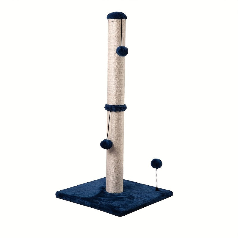 MECOOL 86.36cm Tall Cat Scratching Post with Hanging Balls - Sisal Scratch Pole for Adult Cats and Kittens