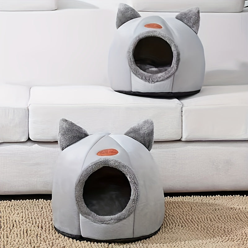 Cat Beds For Indoor Cats, Non-slip Puppy Bed, Gray Cat Nest, Comfortable Pet House Cat Tent