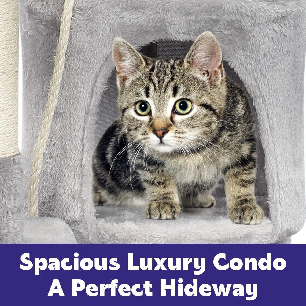 Large 4-story cat climbing frame cat scratching post kitten activity center UK