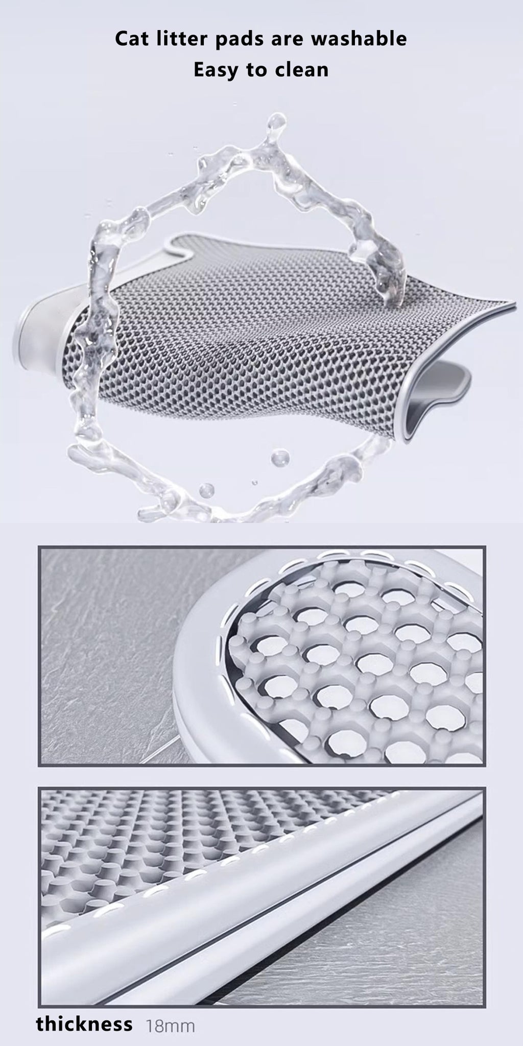 Double Layer Cat Litter Mat, Anti-splash Dust Control Easy To Clean Indoor Cat Cleaning Mat Trapping Box