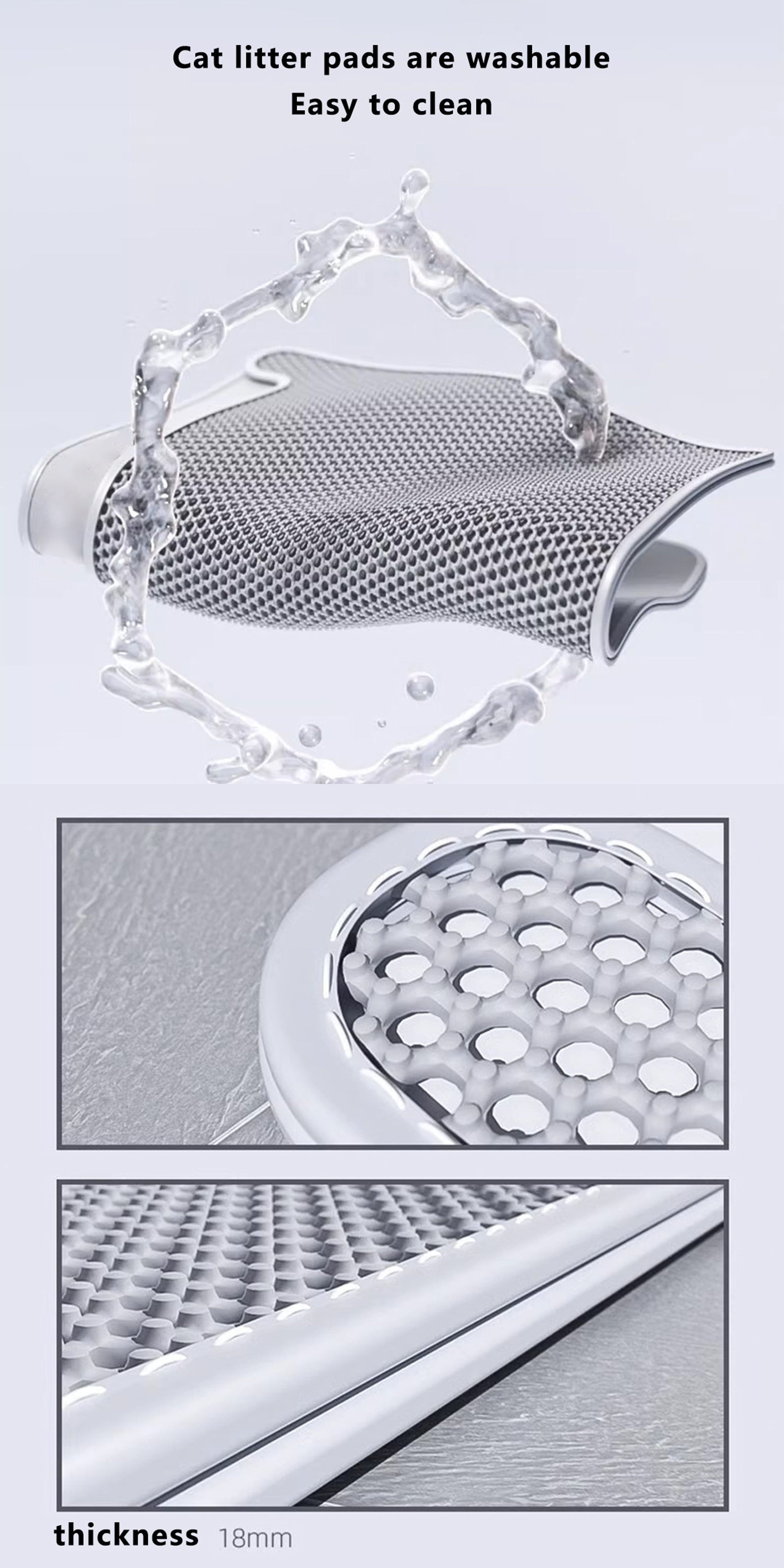 Double Layer Cat Litter Mat, Anti-splash Dust Control Easy To Clean Indoor Cat Cleaning Mat Trapping Box