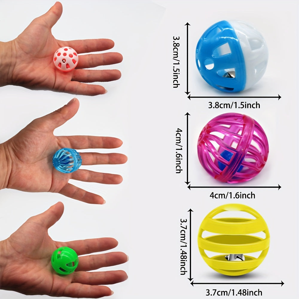 24pcs/pack Random Color Cat Toy Set, Including Bell Ball, Suitable For Both Indoor And Outdoor Activities