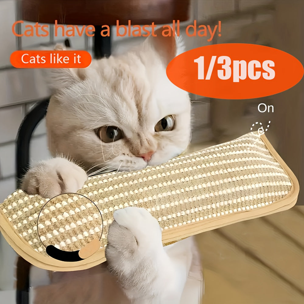 1/3pcs Cat Toy Game Pillow and Scratching Pad | Linen Material, Stylish Cat Accessory, High-Quality Pet Toy, Suitable for All Breed Sizes, Promotes Feline Entertainment and Interaction