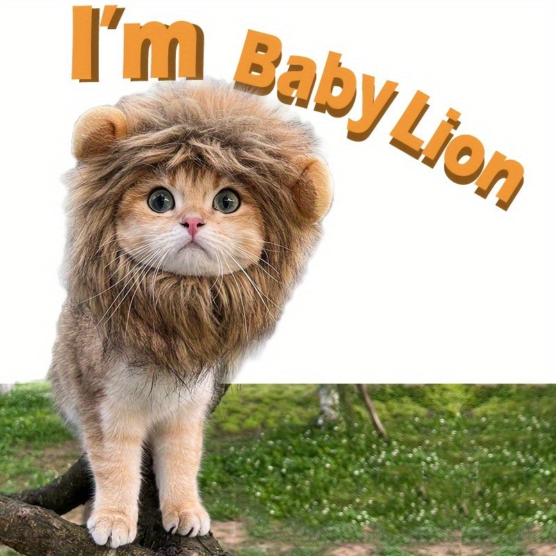 Furry Feline Wig - Soft, Breathable Polyester Pet Costume Accessory with Adorable Ears for Kitty Dress Up, Cosplay, Photo Shoots, and Everyday Play - Comfortable, Durable, and Easy to Clean