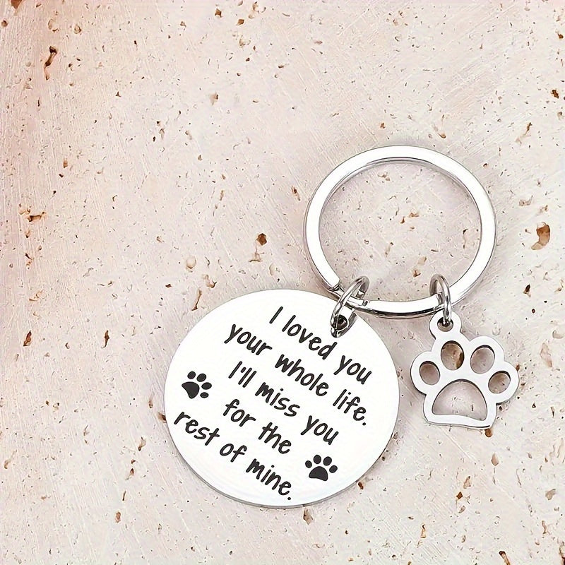 Engraved Pet Memorial Keychain - Heartfelt Keepsake for Dog & Cat Lovers - Personalized Sympathy Gift to Honor Cherished Memories of Furry Friends - Durable Aluminum Alloy