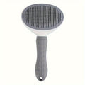 One-Click Easy Clean Pet Hair Remover Brush - Stainless Steel Grooming Rake for Dogs and Cats with No Battery Required
