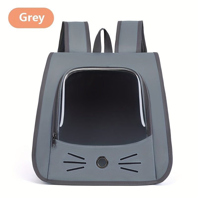 1pc Large Transparent Cat Backpack, Breathable Portable Pet Carrier With Ventilation Holes, Durable Travel Bag For Cats And Dogs, Comfortable Shoulder Straps, Pet Supplies