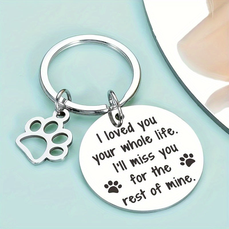Engraved Pet Memorial Keychain - Heartfelt Keepsake for Dog & Cat Lovers - Personalized Sympathy Gift to Honor Cherished Memories of Furry Friends - Durable Aluminum Alloy