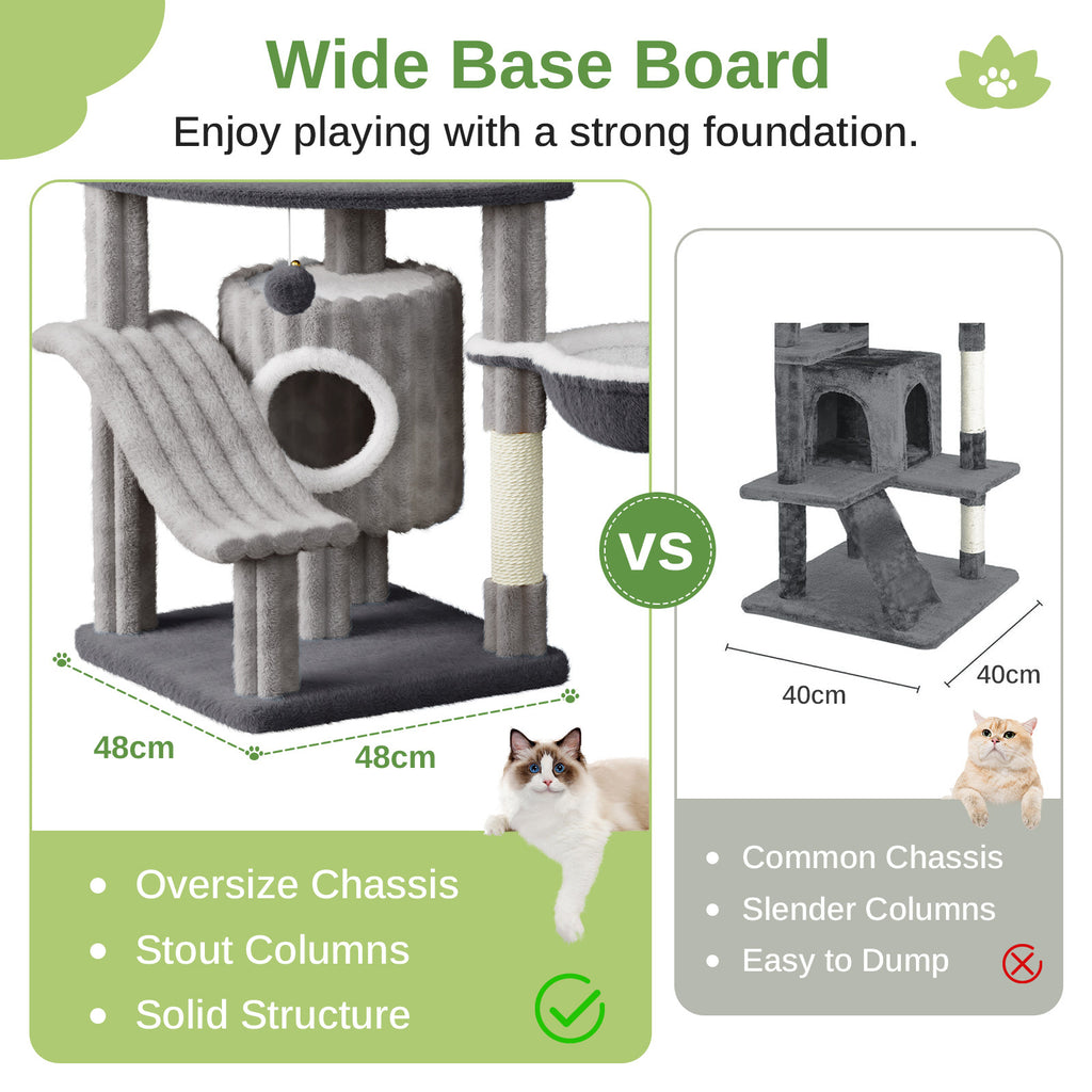Dogat Extra - Large Cat Activity Tree Tower - 162cm Cat Condo with Hammock - Ideal for Both Adult Cats and Kittens! A Must - Have for Feline Fun and Comfort.