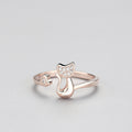 Cute Cat Kitten Open Ring Plated Jewelry For Women Girls Teen