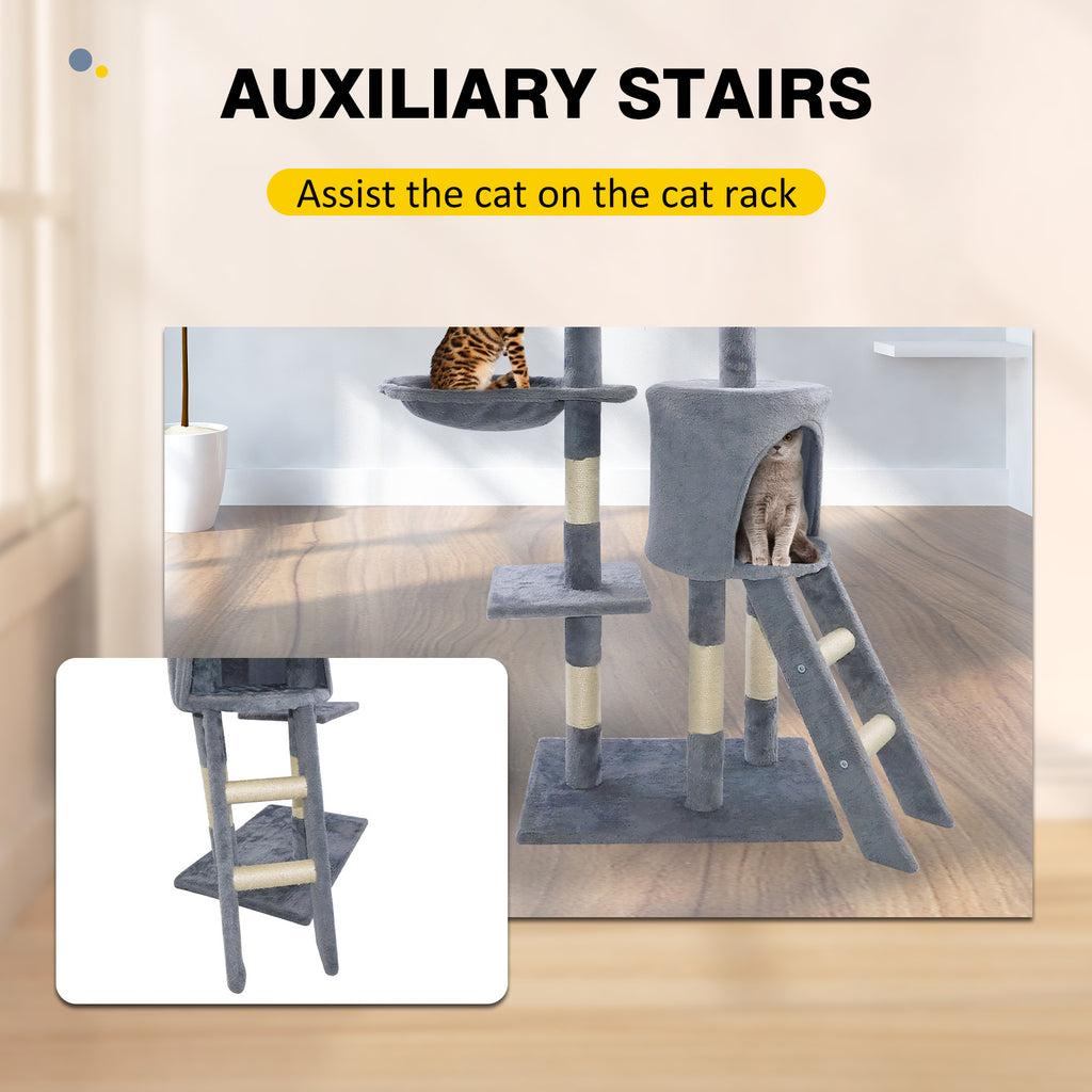 Cat Tree Kitten Scratching Post Activity Centre Cats Climbing Tower 140cm with Heavy Duty Sisal Cozy Condo for Indoor Cats Play and Rest
