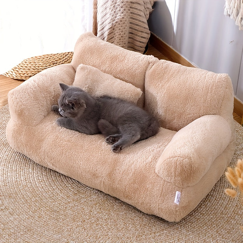 Cozy Pet Couch Bed - Machine Washable, Non-Slip, Ultra-Soft and Fluffy - Suitable for Medium and Small-Sized Dogs and Cats