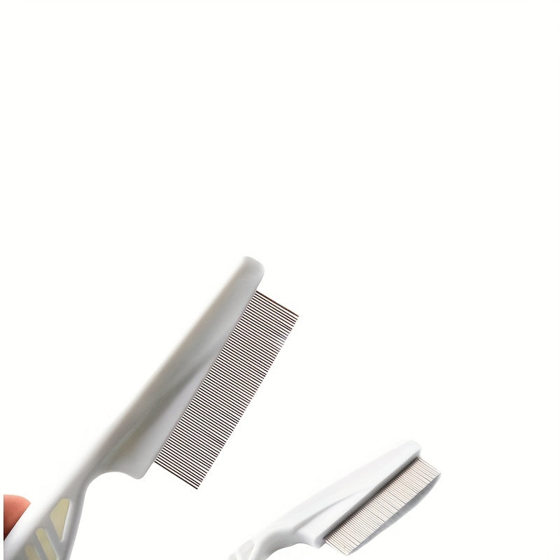 Dual-Action Stainless Steel Flea and Lice Comb for Dogs and Cats - Effective Flea, Tick, and Lice Removal, Gentle Grooming, Hair Detangling, and Easy Cleaning - Durable Plastic Construction for Long-Lasting Use