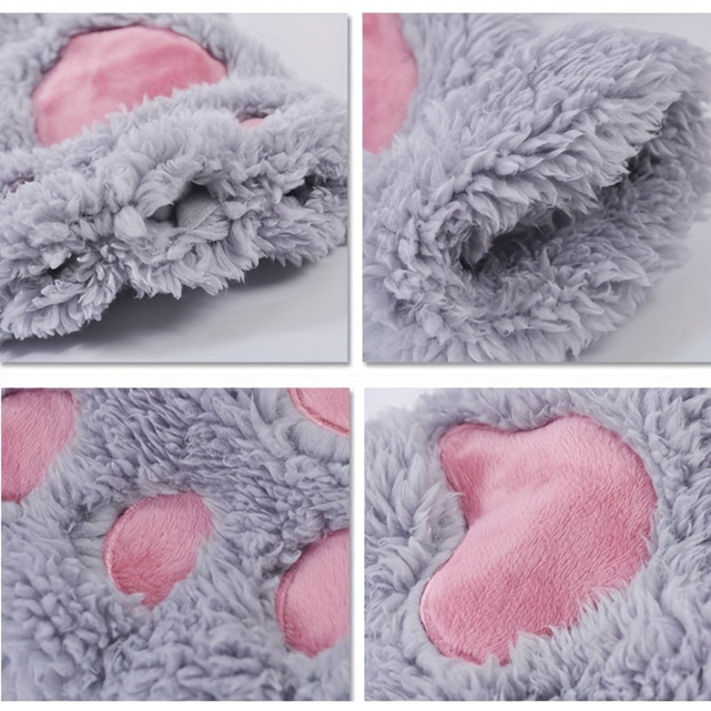 1 Pair of Adorable Kitten Claw Gloves - Soft, Thermal, Plush Knit Fabric - Perfect Cozy Christmas Gift for Friends and Family