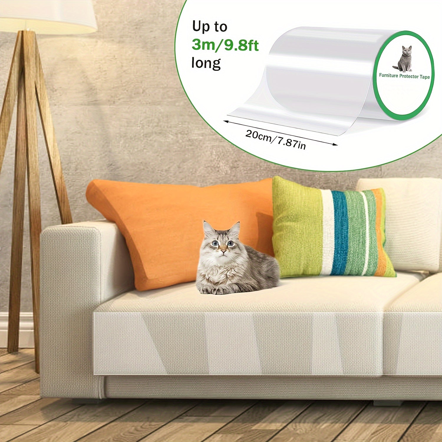 Cat Anti Scratch Tape, Transparent Furniture Protector For Sofa, Couch, Carpet, Door