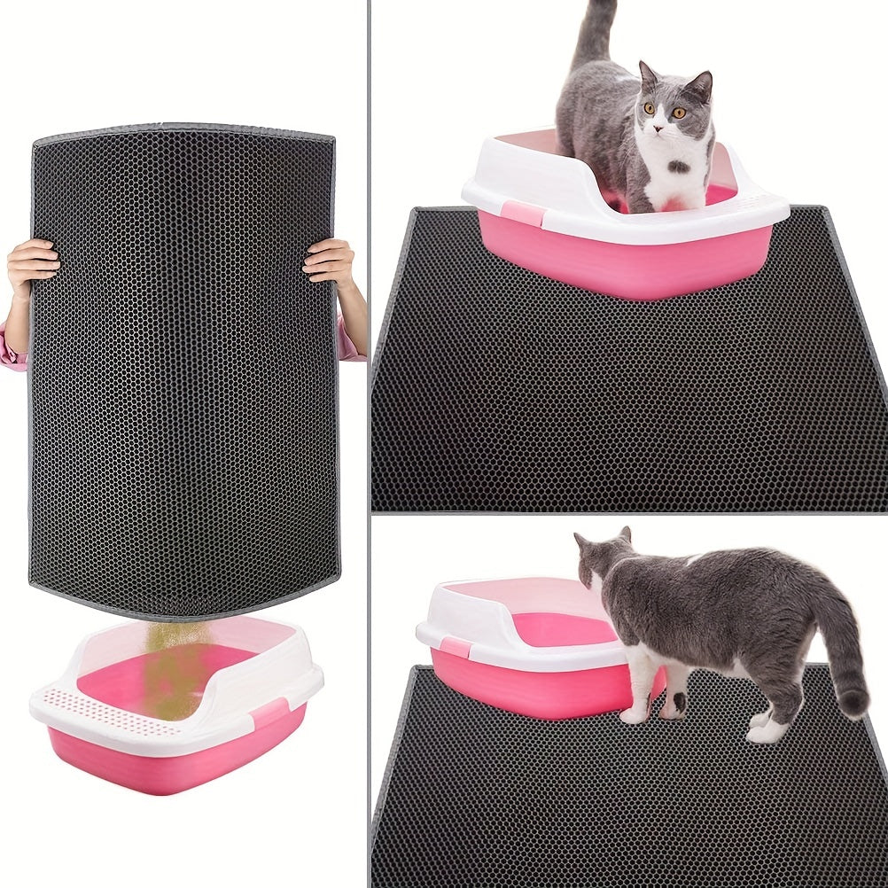 Ultimate Double Layer Cat Litter Mat - Non-slip, Washable & Odor Control - Durable Cleaning Solution for Cat Litter Boxes - Soft on Paws, High-Trap Efficiency