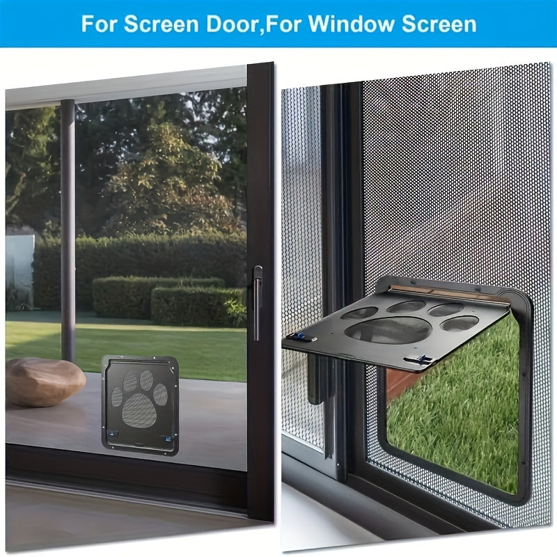 SureFlap Microchip Cat Door with EVA Material, 4-Way Locking Pet Door, Ideal for Small Dogs & Cats, Easy Installation, Sturdy Design with Paw Print Pattern