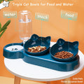 3-in-1 Pet Feeder with Automatic Water Bottle, Dual Bowl, Tilted & Rotatable Design - Plastic Feeding & Watering Supplies for Cats, Dogs, and Rabbits