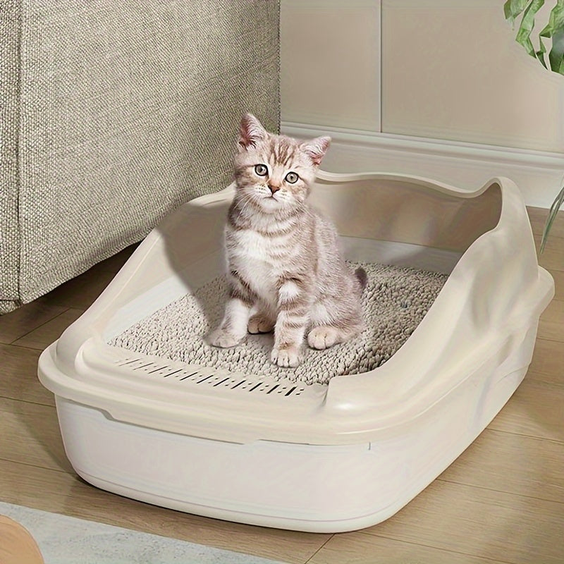 [Extra-Large Cat Litter Box] Extra-Large Portable Cat Litter Box with Anti-Splash Design, Easy Clean - Random Color