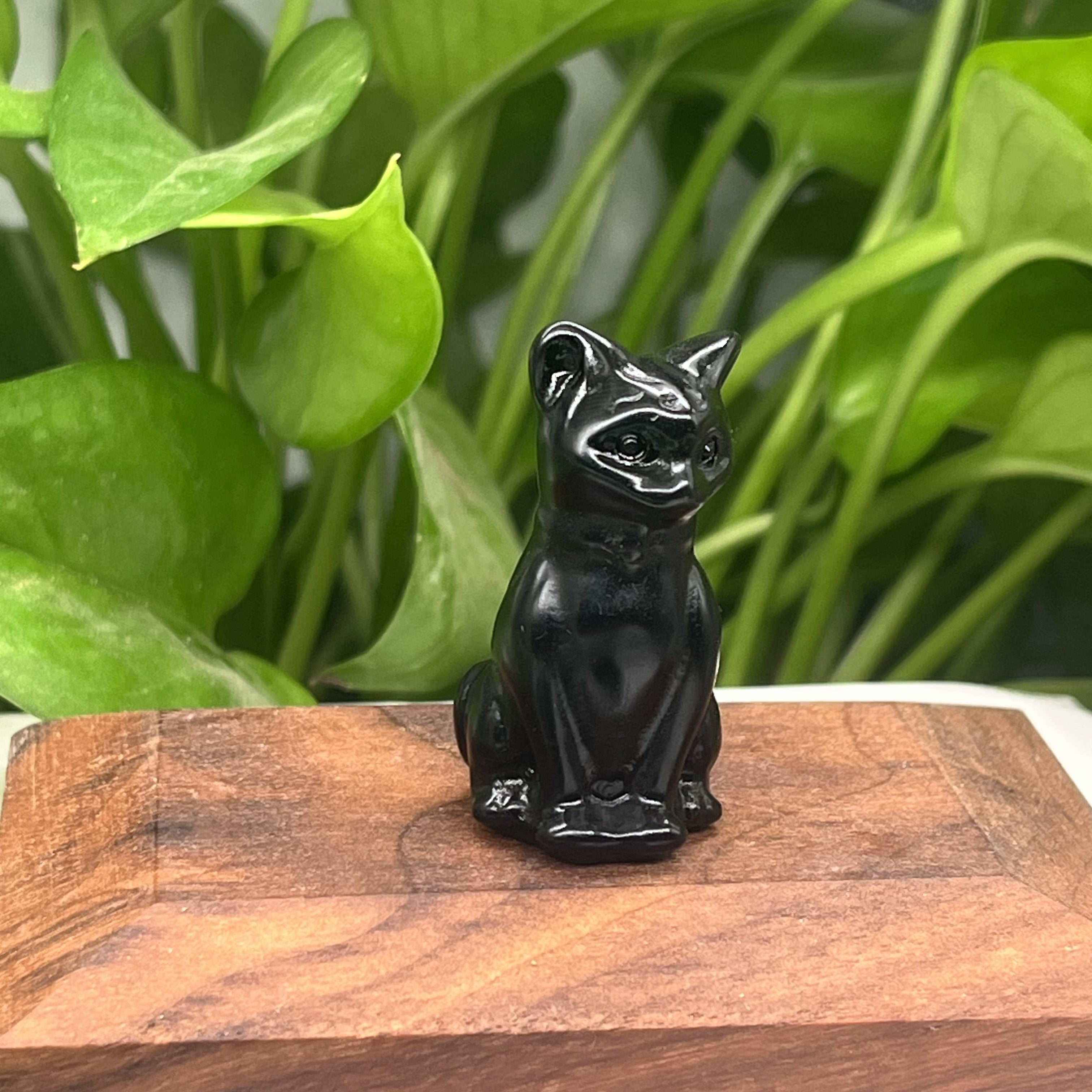 1Pc Exquisite Natural Crystal Whimsical Cat Figurine - Jewelry Accessories for Home Decoration - Unique Gift Idea with Cute Design and Sparkling Appearance