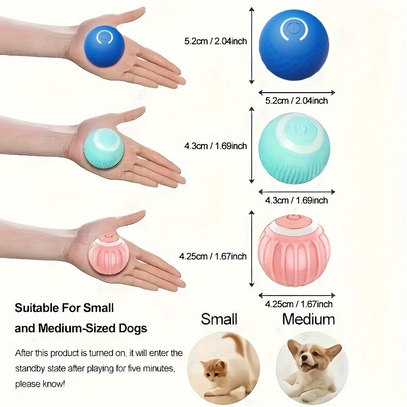 1PC/2PCS Smart Interactive Pet Toy Combo with Automatic Rolling and Bouncing Ball - Stripe Pattern Silicone Cat Toys, USB Rechargeable, Obstacle Avoidance, Quiet Operation, Suitable for Small Dogs and Cats Under 9.07KG