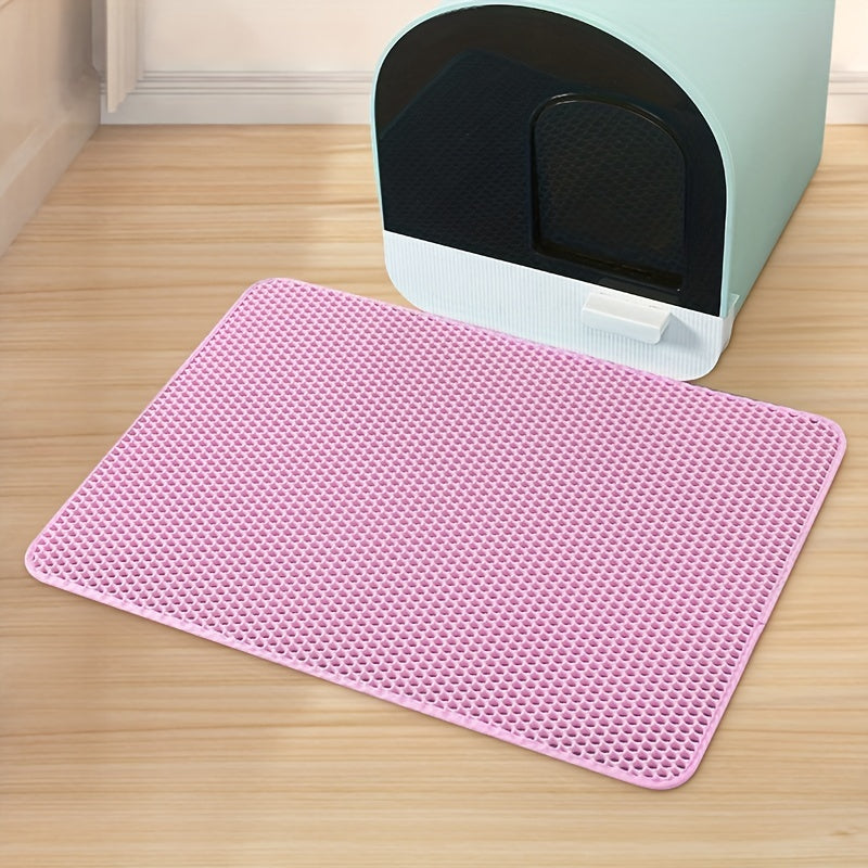Ultimate Double Layer Cat Litter Mat - Non-slip, Washable & Odor Control - Durable Cleaning Solution for Cat Litter Boxes - Soft on Paws, High-Trap Efficiency
