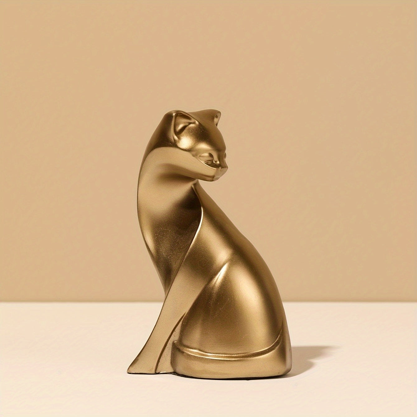 Vintage Copper Cat Figurine - Charming Resin Statue with Cute Sitting/lying/standing Cat Decor for, Shelf, Tabletop - Durable & Easy-Care Collectible Gift for Cat Lovers