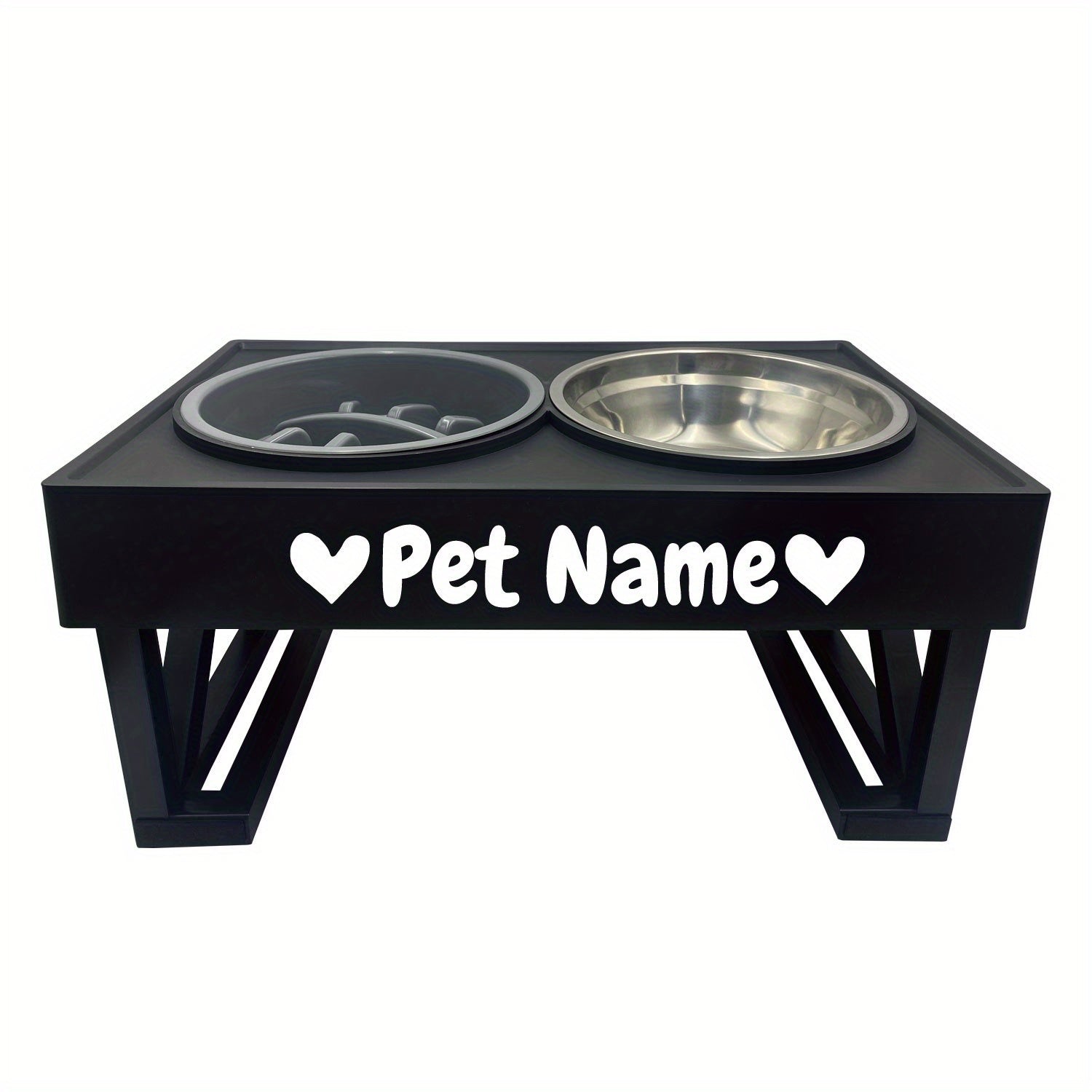 Personalized Stainless Steel Elevated Dog Feeder Bowl - Slow Eating, Anti-Gulping, Spill-Proof, Adjustable Height for Small to Large Dogs & Cats - Durable, Easy to Clean, Healthy Mealtime Solution