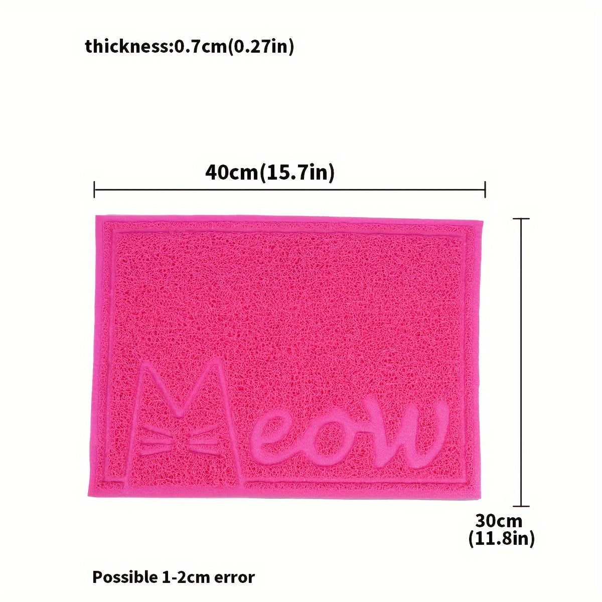 1pc Letter Print Cat Litter Mat - Waterproof, Urine Proof, Non-Slip Mat For Cat Litter & Cleaning