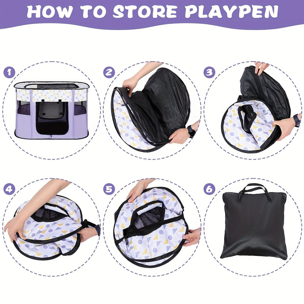 Pet Playpen for Large Dogs, Dog Playpen for Medium Large Dogs/Puppy/Cat/Rabbit/Chick Wit, Cat Playpen Puppy Kitten Playpen Portable Dog Exercise Kennel Indoor Pet Animal Playpen Dog Cat Crate for Outdoor Travel Camping, with