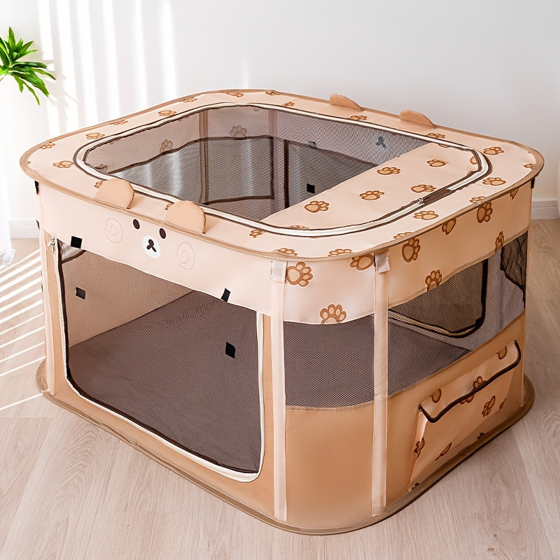 1pc Modern Polyester Portable Pet Tent - Foldable Cat Bed with Removable Zipper Top, Indoor & Outdoor Playpen for Dogs & Cats, Easy Assembly - For Cat & Dog Owners - Suitable for Indoor & Outdoor Play - Perfect Gift for Pet L