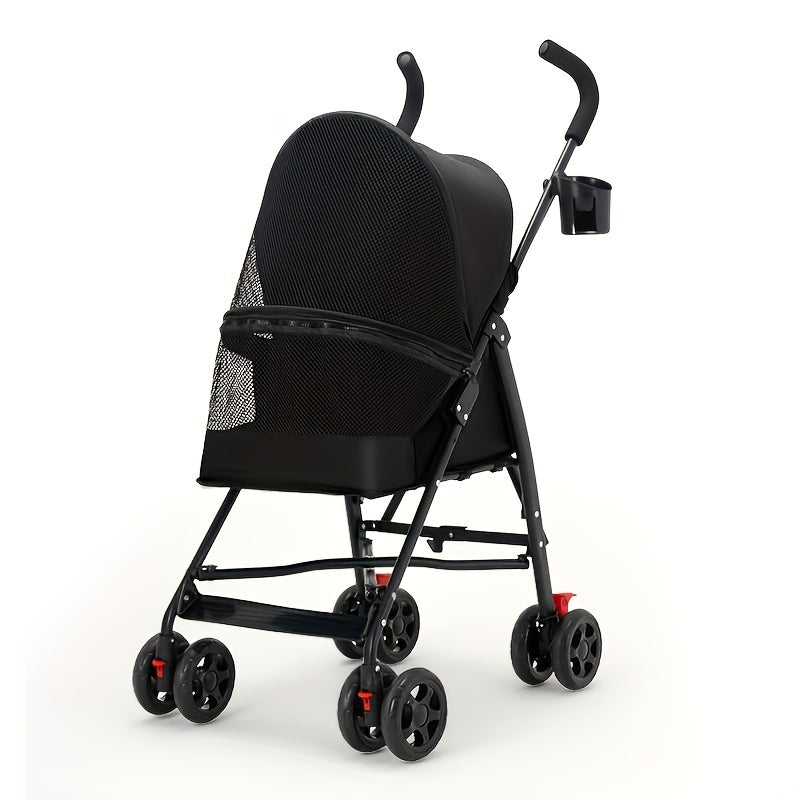 Lightweight & Foldable Pet Stroller for Small Dogs and Cats - Durable Metal Frame, Oxford Fabric, Multiple Colors Available