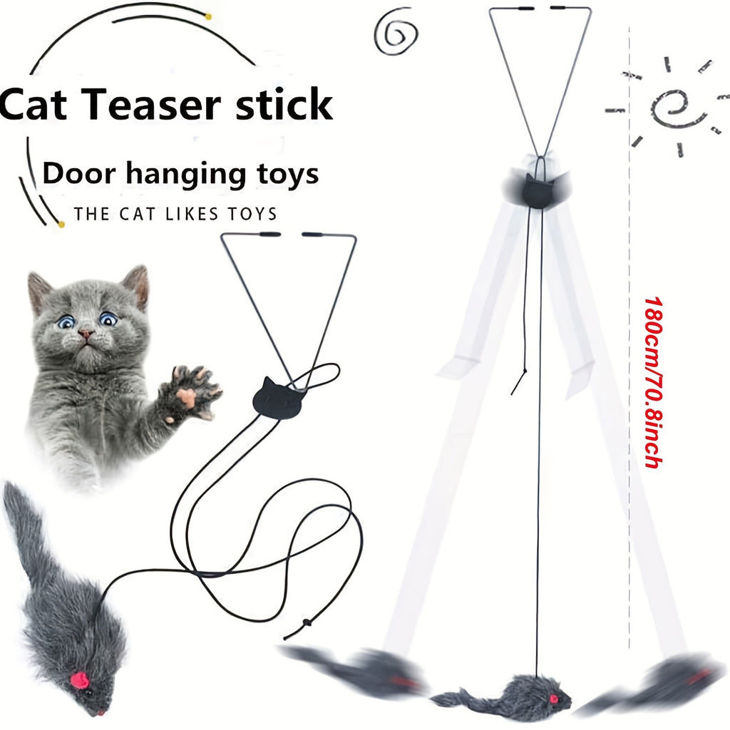 2pcs Adjustable Hanging Cat Toy For Interactive Teasing And Playful Fun