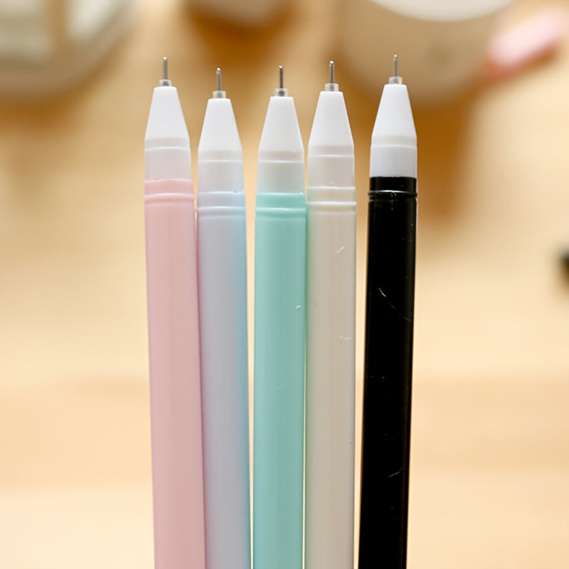 6pcs Whimsical Cartoon Meow Cat Gel Ink Rollerball Pens - Vibrant Black Water-Based Signature Pens for Students and Stationery Enthusiasts - Cute Wagging Tail Design and Smooth Writing Experience
