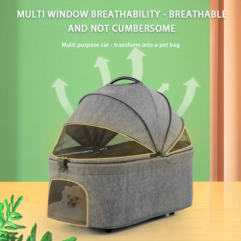Lightweight And Foldable Pet Stroller For Small And Medium-sized Dogs And Cats, Portable And Detachable For Walking Small Dogs