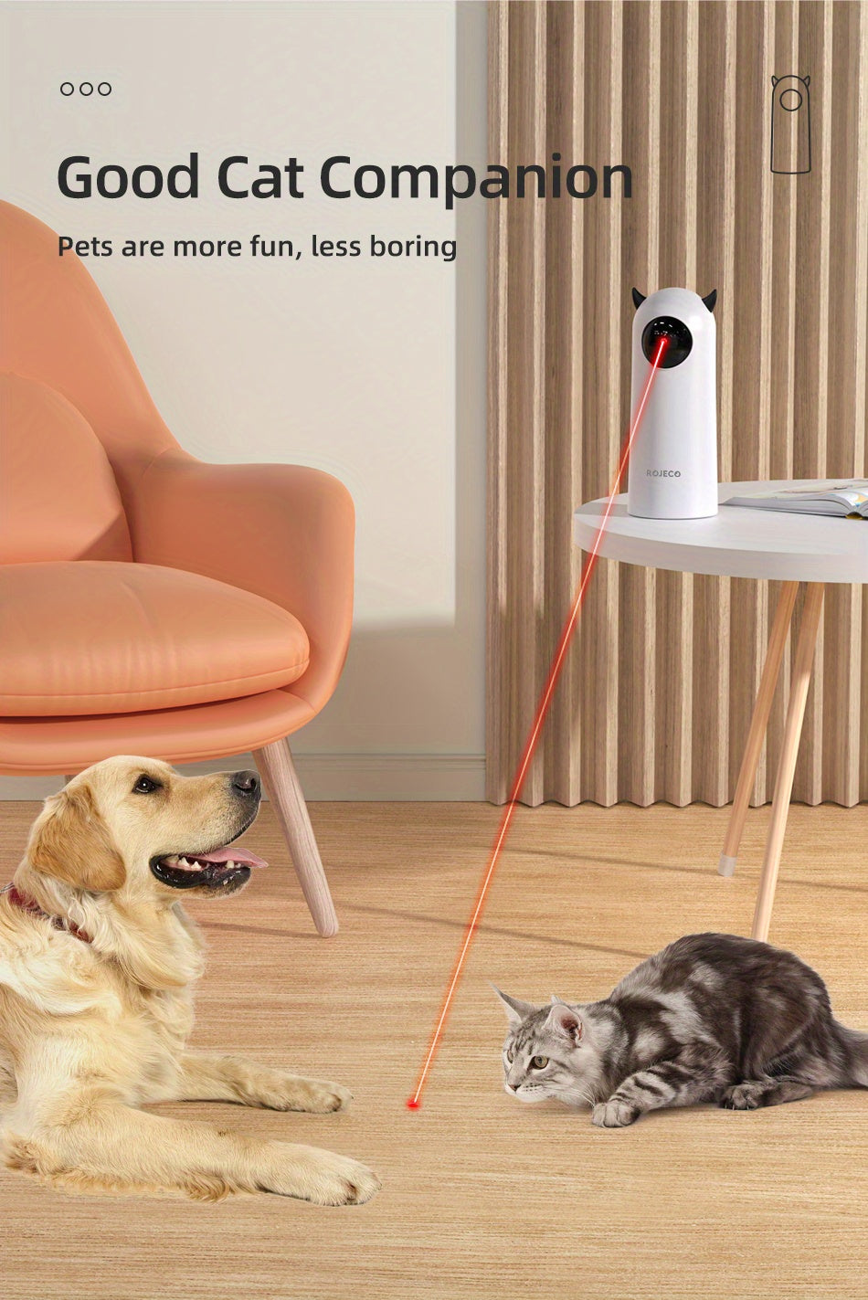 Automatic Laser Light Pet Toy - Interactive, Smart for Cats, No Battery Included