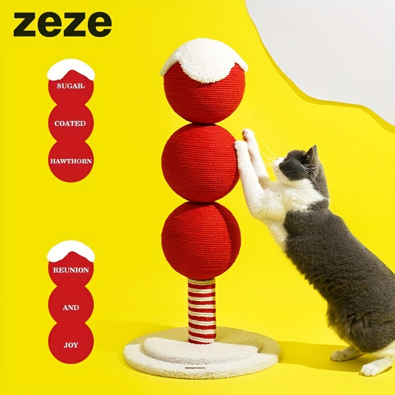 Tomatoes On Sticks Design New Year Decorations Cat Tree Cat Nest Integrated Cat Scratching Post Cat Grinding Claw Cat Scratching Board Cat Bed Tree Does Not Drop Debris Wear-resistant Toy