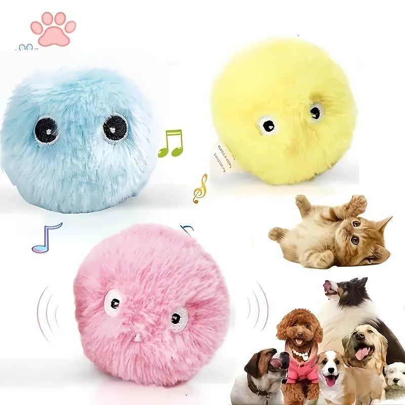 Chirping Ball Interactive Cat Plush Toy Ball - Squeaky Sound Training Toy For Cats - Fun Pet Toy Ball For Playtime And Exercise