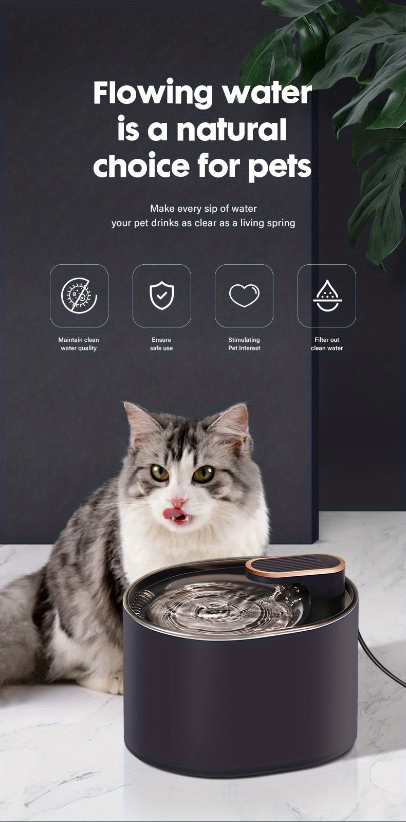 Pet Water Fountain - Automatic Circulating Water Dispenser For Cats And Dogs - Encourages Hydration And Improves Health