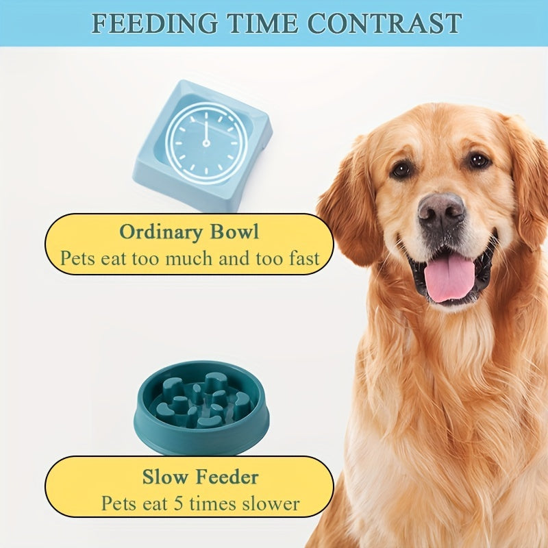 Non-Slip Slow Feeder Pet Bowl For Anxiety Relief - Prevents Choking And Promotes Healthy Eating Habits For Dogs And Cats
