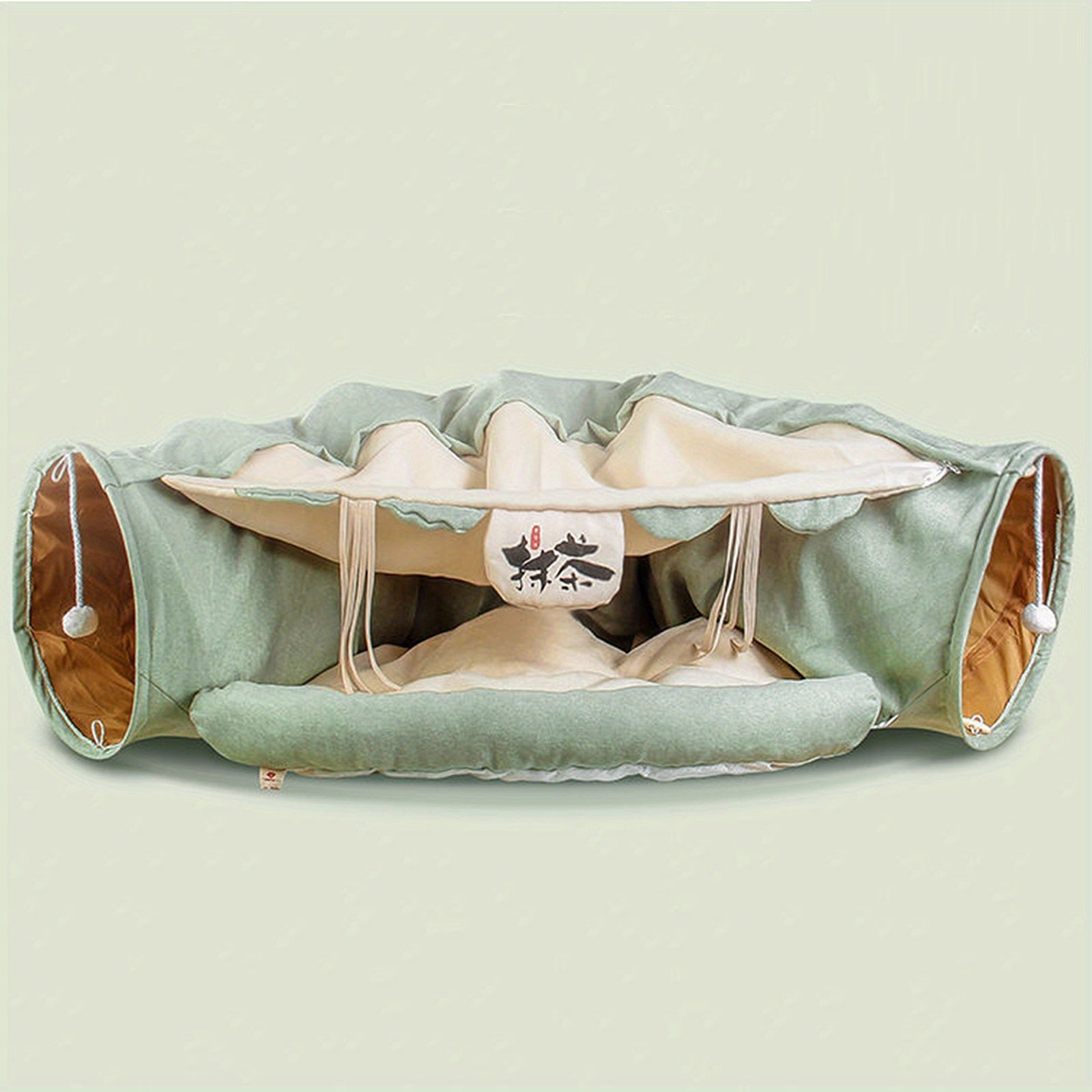 Feline Fun Tunnel - Cat Houses & Condos with Durable, Lightweight, Collapsible Design - Easy to Clean, Store, and Washable Cat Bed for All Sizes, Plus Large Breeds