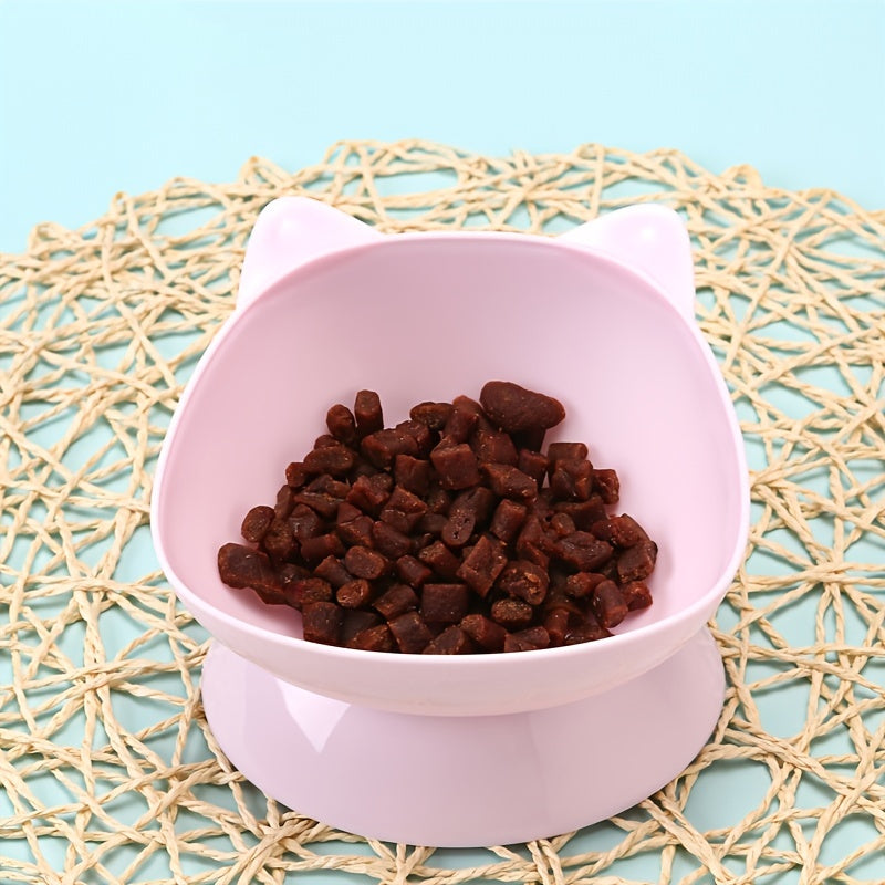 Premium Cat Ear Shaped Elevated Pet Bowl - Ergonomic Inclined Design for Cervical Spine Support - Perfect for Cats & Dogs - Stylish Food & Water Dishes for Your Furry Friends