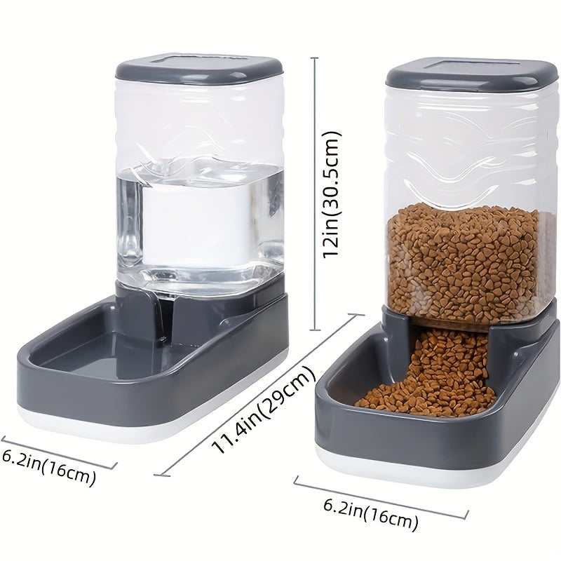 Pet Automatic Feeder Pet Water Dispenser Set, 3.8L Gravity Dog Feeder And Waterer Set, Self Feeding Station For Cats And Dogs Pet Supplies