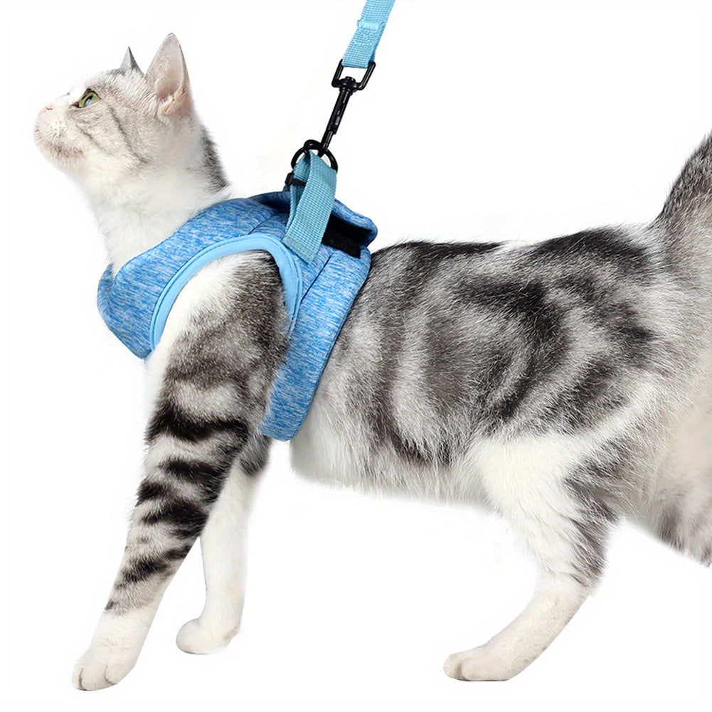 Escape-Proof Cat Harness and Leash Set - Soft Adjustable Vest Harness for Small and Medium Cats - Easy Control for Puppies - Cationic Fabric for Comfort and Durability - Perfect for Safe and Enjoyable Walks
