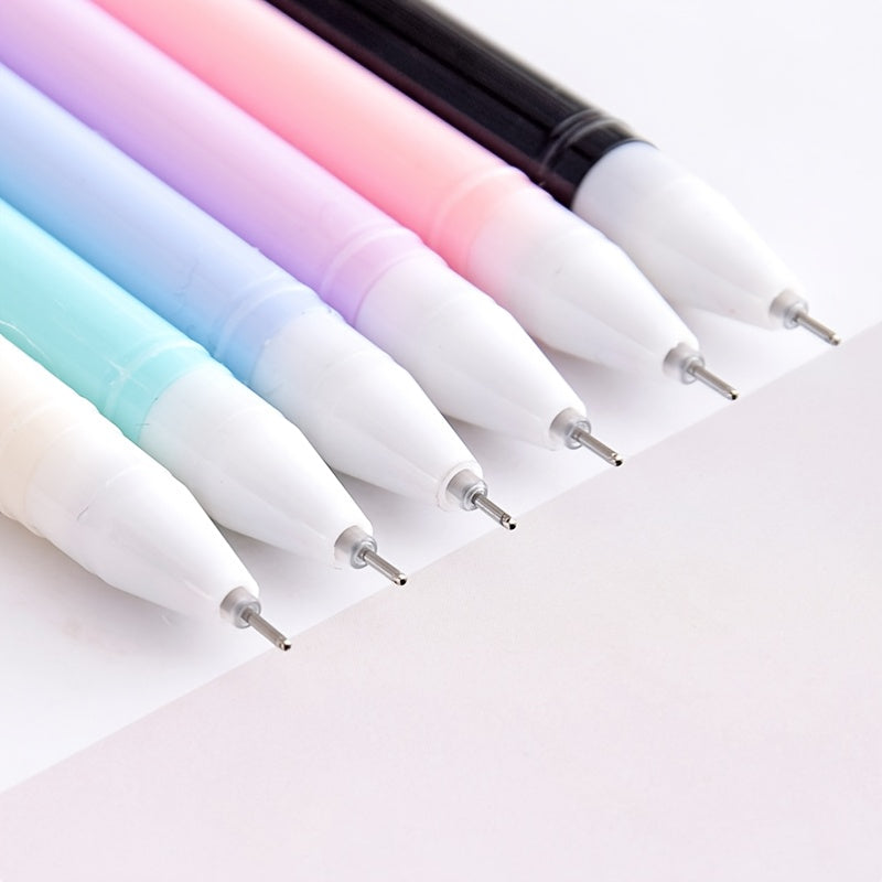6pcs Whimsical Cartoon Meow Cat Gel Ink Rollerball Pens - Vibrant Black Water-Based Signature Pens for Students and Stationery Enthusiasts - Cute Wagging Tail Design and Smooth Writing Experience