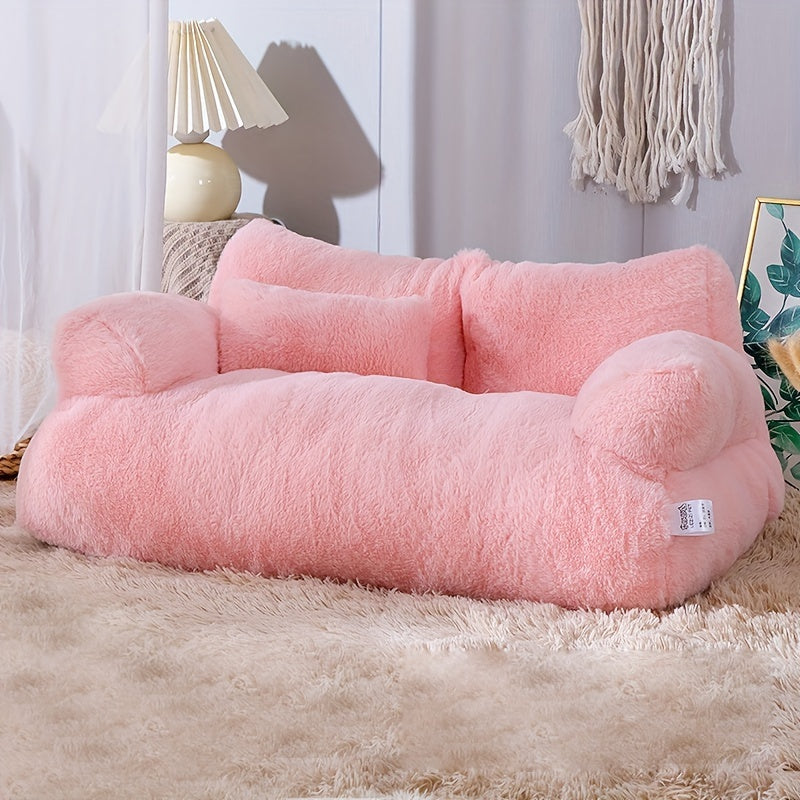 Cozy Pet Couch Bed - Machine Washable, Non-Slip, Ultra-Soft and Fluffy - Suitable for Medium and Small-Sized Dogs and Cats
