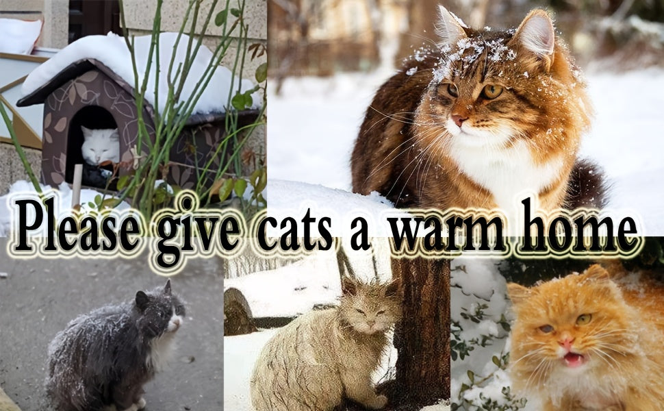 Weatherproof Outdoor Pet House - Cozy Cat Cage & Dog Kennel - Insulated Winter Shelter with Removable Mat & Double Doors - Perfect Villa Cage for Feral Cats and Small Dogs
