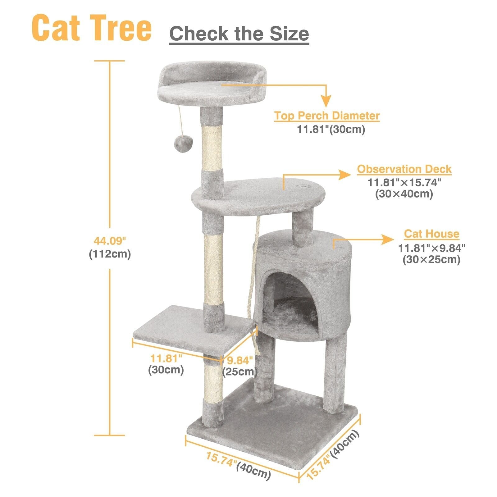 Large 4-story cat climbing frame cat scratching post kitten activity center UK
