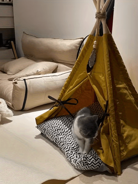 Pet Tent Portable Pet Tents For Small Dogs Or Cats, Puppy Bed Washable Dog Or Cat Houses With Cushion